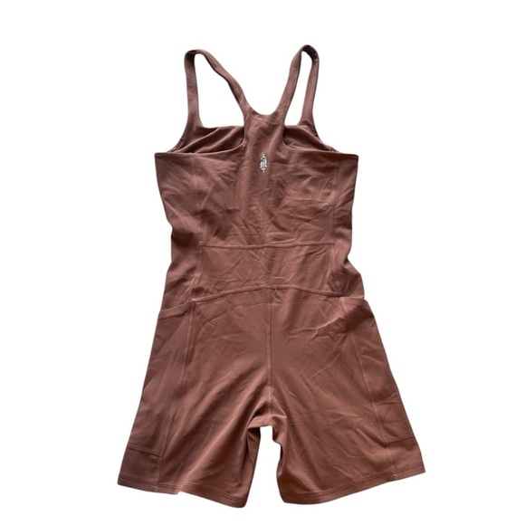 Free People Women's Never Better Runsie Shorty Racerback brown Size Small NWOT - Picture 7 of 8